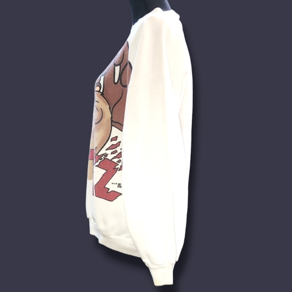 Vintage Tultex Santa Taz Graphic Sweater in White - Picture 2 of 4